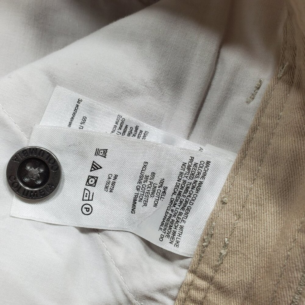 Columbia Omni-Shade Sun Protection Chino Shorts Khaki Cargo 6 Pockets Men Sz 32 - Picture 6 of 13